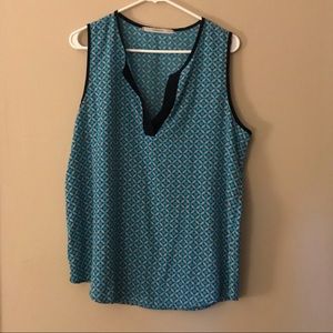 3/$35 Blue Print 41 Hawthorne Blouse